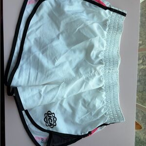 Varsity White and Black Athletic Shorts